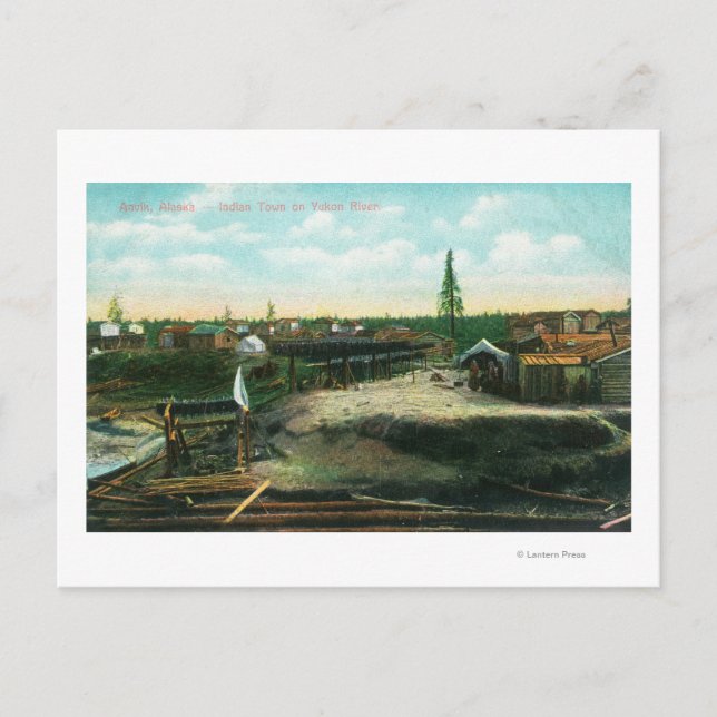 Indiska staden vid Yukon RiverAnvik, AK Vykort (Framsida)