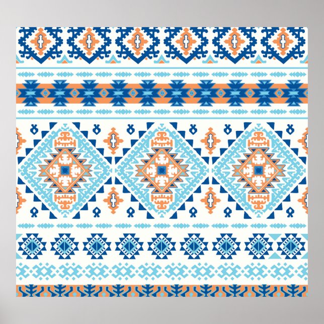 Indiska stammen Matta Ornament Mönster Poster (Framsidan)