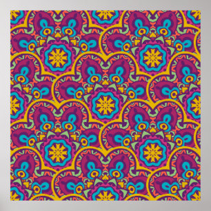 Indiska stamstammar, sömlösa mandalas repetera des poster