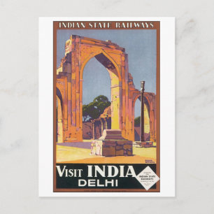 Indiska statliga järnvägar Besök Indien Delhi Vykort