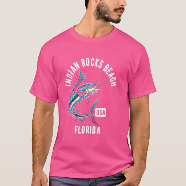 Indiska Sten Beach Florida USA:s fiskeschema T Shirt (Framsida)