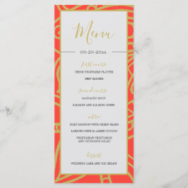 Indiska Stil, Orange, Guld Färg, Chicen Bröllop Meny