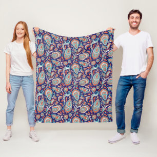 Indiska stil paisley-blommigten, sömlös mönster fleecefilt