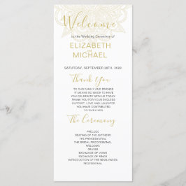 Indiska Stil Red Guld Färgad Bröllopsprogram Program