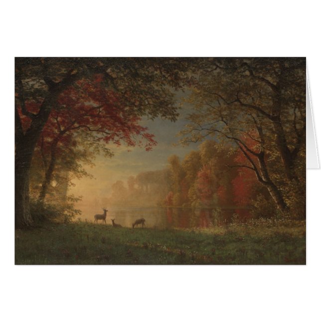 Indiska sunset Hjort av Sjö Hälsningskort (Framsidan Horizontal)