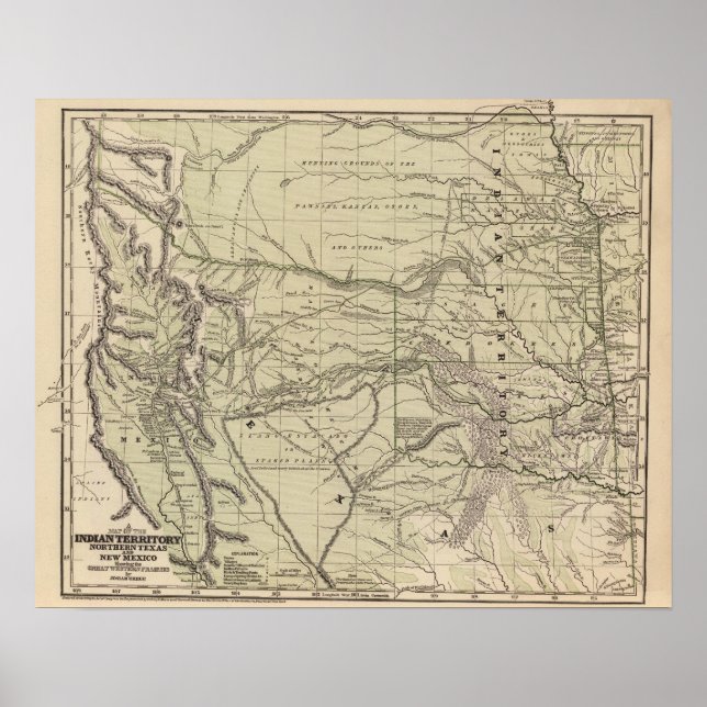 Indiska territoriet, NordTexas, New mexico Poster (Framsidan)