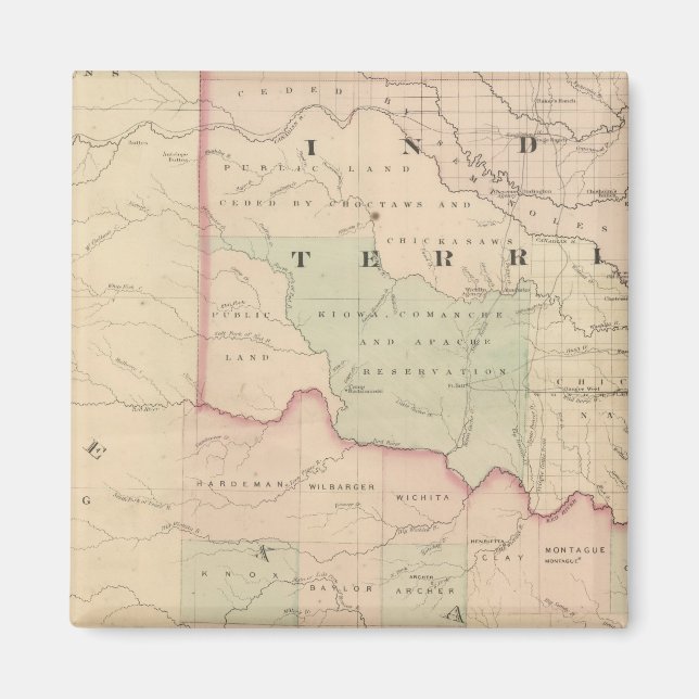 Indiska territoriet och Texas, North Väster Portio Magnet (Framsidan)