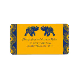 Indiska Theckes Elephants i Royal Blue Bröllop Adressetikett