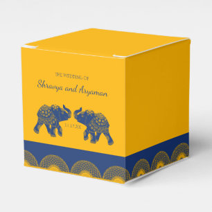 Indiska Theckes Elephants i Royal Blue Bröllop Presentaskar