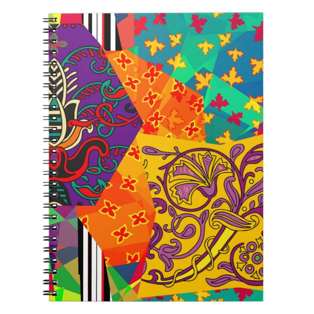 Indiska turkiska Festive Patchwork Mandala Anteckningsbok (Framsidan)