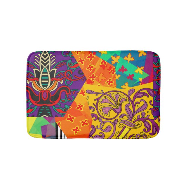Indiska turkiska Festive Patchwork Mandala Badrumsmatta (Framsidan)