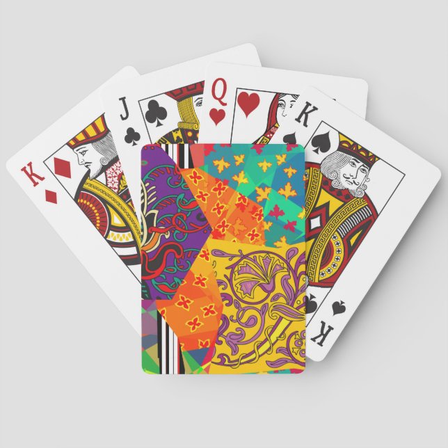 Indiska turkiska Festive Patchwork Mandala Casinokort (Baksidan)