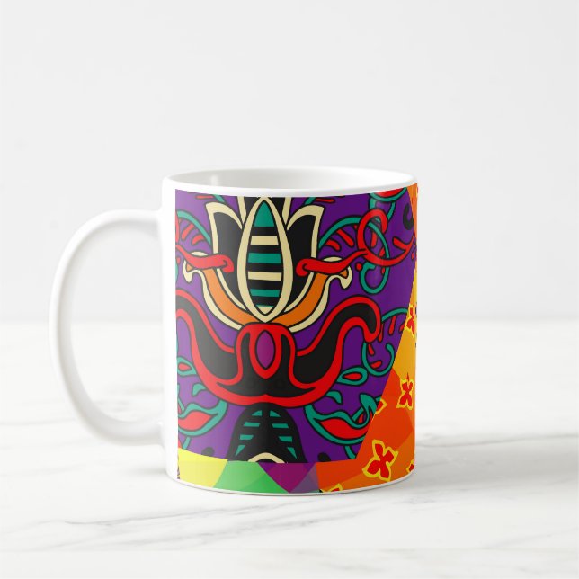 Indiska turkiska Festive Patchwork Mandala Kaffemugg (Vänster)