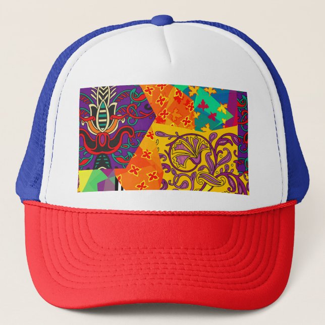 Indiska turkiska Festive Patchwork Mandala Keps (Framsida)