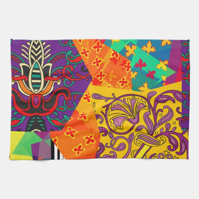 Indiska turkiska Festive Patchwork Mandala Kökshandduk (Horisontell)