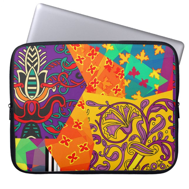 Indiska turkiska Festive Patchwork Mandala Laptop Fodral (Framsidan)