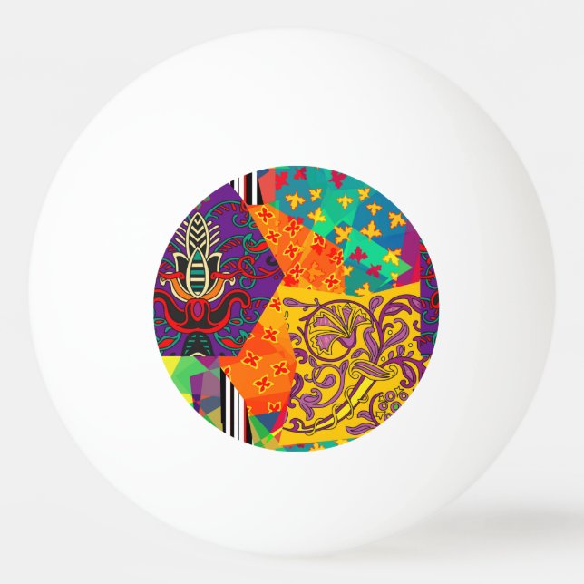 Indiska turkiska Festive Patchwork Mandala Pingisboll (Framsidan)