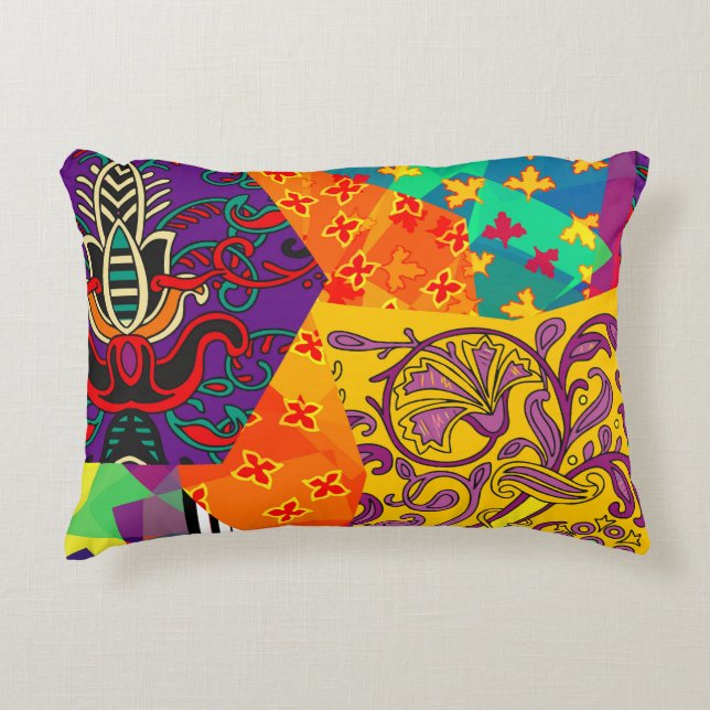 Indiska turkiska Festive Patchwork Mandala Prydnadskudde (Framsidan)