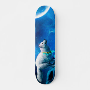 Indiska vargen och måne mini skateboard bräda 18,5 cm