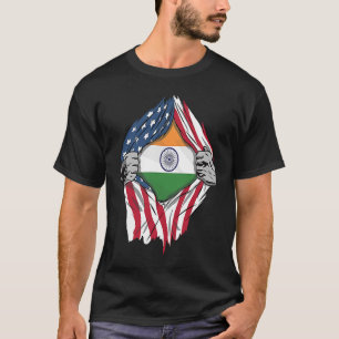 Indiskt blod Inside Me India Flagga T Shirt