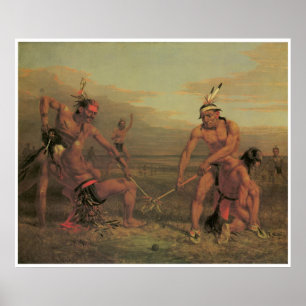 Indiskt bollspel, 1843, västra målning för poster