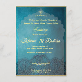 Indiskt bröllop elegant Ganesha Meddelande