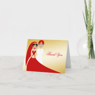 Indiskt brud- & brudgumtack för 311 Updo Tack Kort