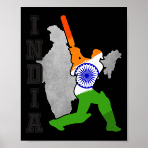 Indiskt crickettröja Indien Cricket Team Älskare S Poster