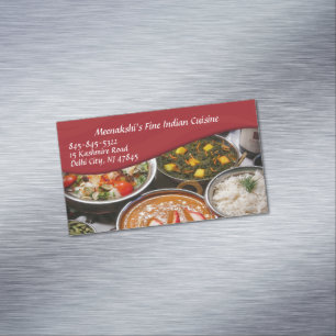 Indiskt Cuisine Magnetiska Visitkort