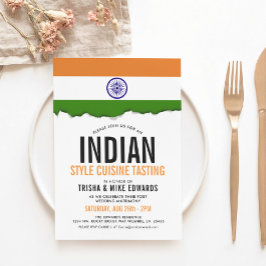 Indiskt Cuisine | Party Flagga Vita Inbjudan