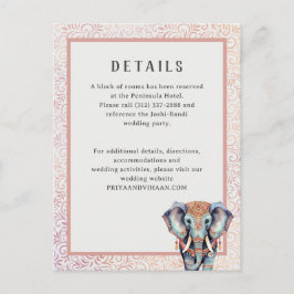 Indiskt detaljförslutningskort för Elephant Bröllo Vykort