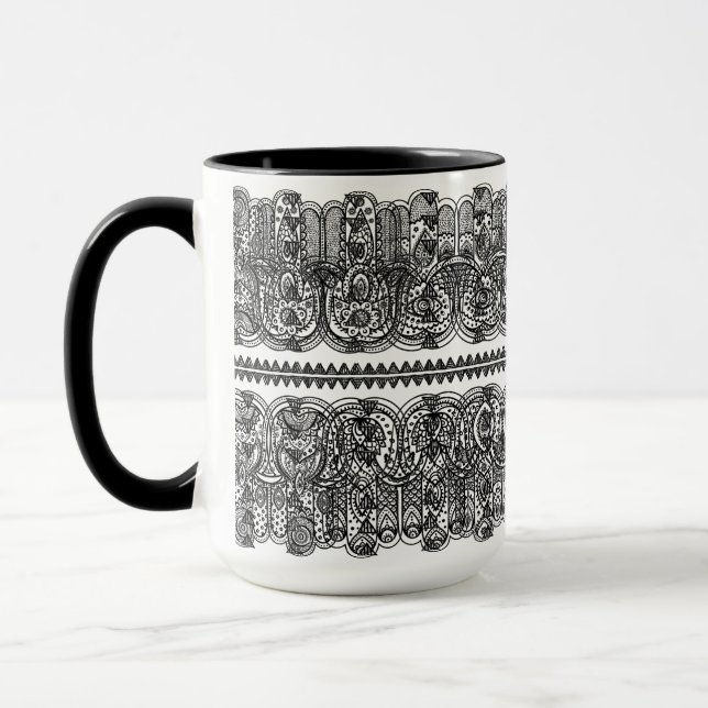 Indiskt hand plockadeHamsa klotter Mugg (Vänster)