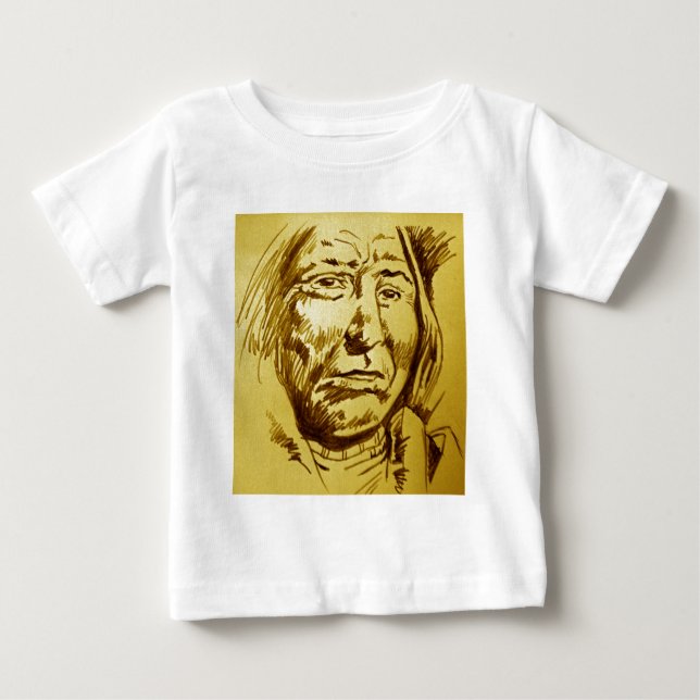 Indiskt höuptman blyertsteckning tee (Framsida)