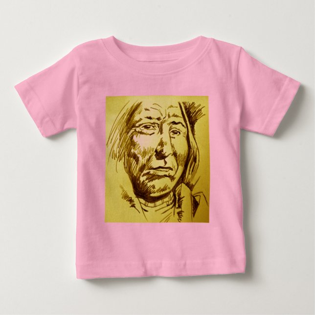 Indiskt hövding-blyertsteckning t-shirt (Framsida)