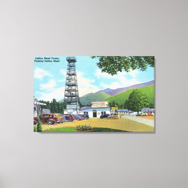 Indiskt huvud och indisk huvud, Torn-vy Canvastryck (Framsida)