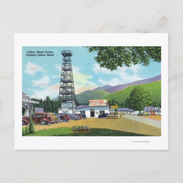 Indiskt huvud och indisk huvud, Torn-vy Vykort (Framsida)