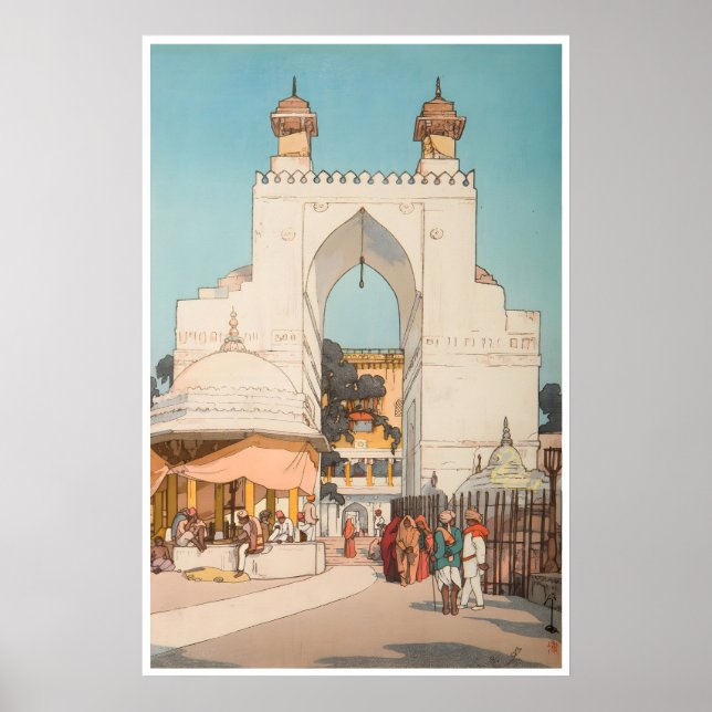 Indiskt Konst Indien Resa Poster Stadsgata Tryck A (Framsidan)