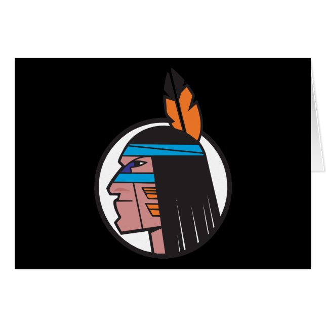 Indiskt krigarehuvud hälsningskort (Framsidan Horizontal)