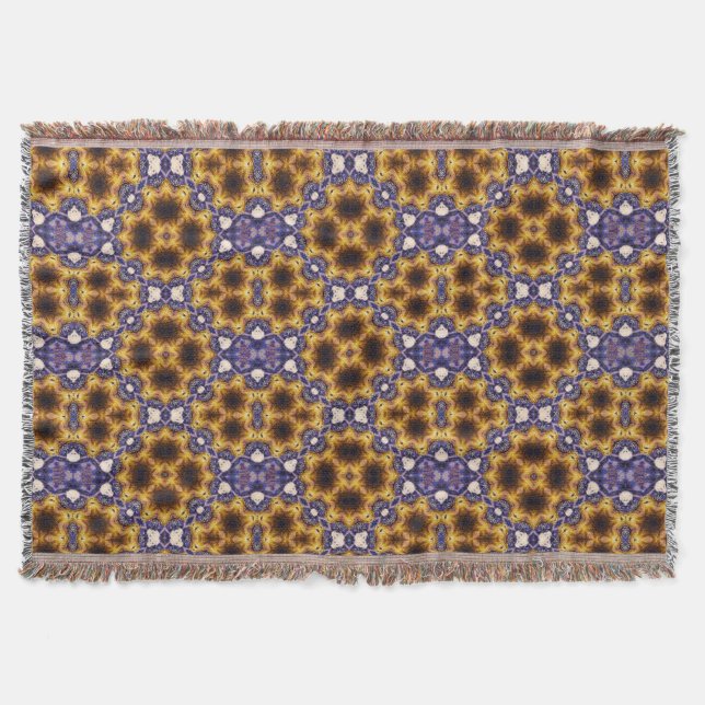 Indiskt Mandala Geometriskt Art Deco Sömlöst Mönst Filt (Framsidan)