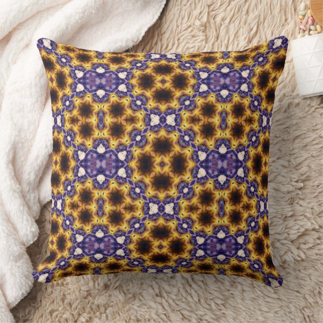 Indiskt Mandala Geometriskt Art Deco Sömlöst Mönst Kudde (Filt)