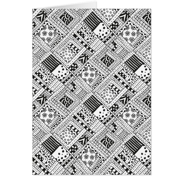 Indiskt mönsterklotter hälsningskort (Framsidan)