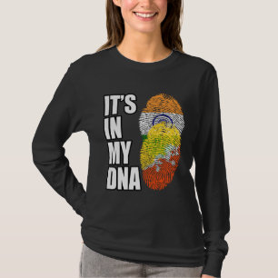 Indiskt och bhutanesiskt mix DNA Flagga Arv T Shirt