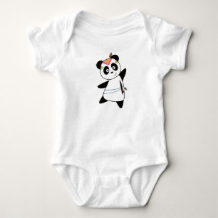 Indiskt Panda Björn Fashing Teddy Fjäder Söt T Shirt