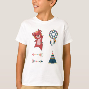 Indiskt rödbjörnstensband Bear Dreamcatcher T Shirt