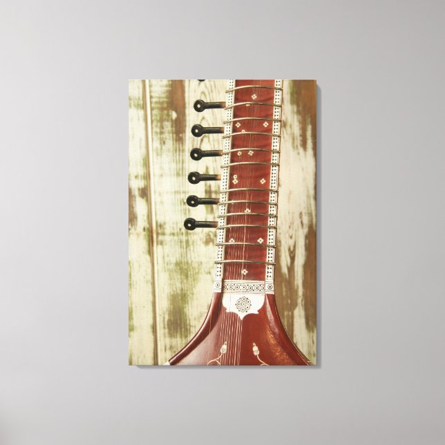 Indiskt Sitar-stränginstrument Canvastryck (Framsida)