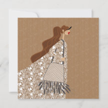Indiskt sommar Boho Look Illustration Artkort