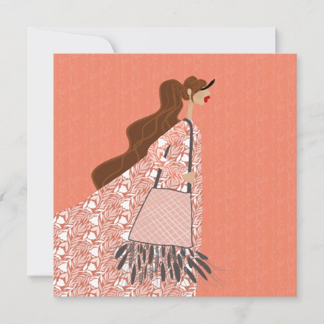 Indiskt sommar boho utseende illustration konstkor inbjudningar (Framsida)