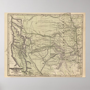 Indiskt territorium, norr Texas som är ny - mexico Poster