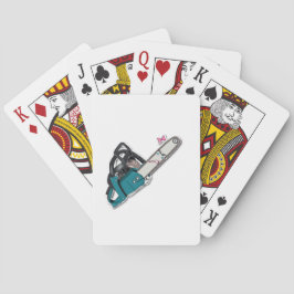 Individuell gestaltete Spielkarten mit Kettensägen Casinokort