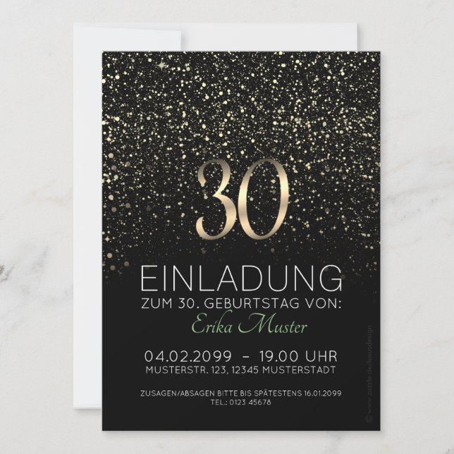 Individuelle Einladungskarten 30. Geburtstag Meddelande (Framsida)